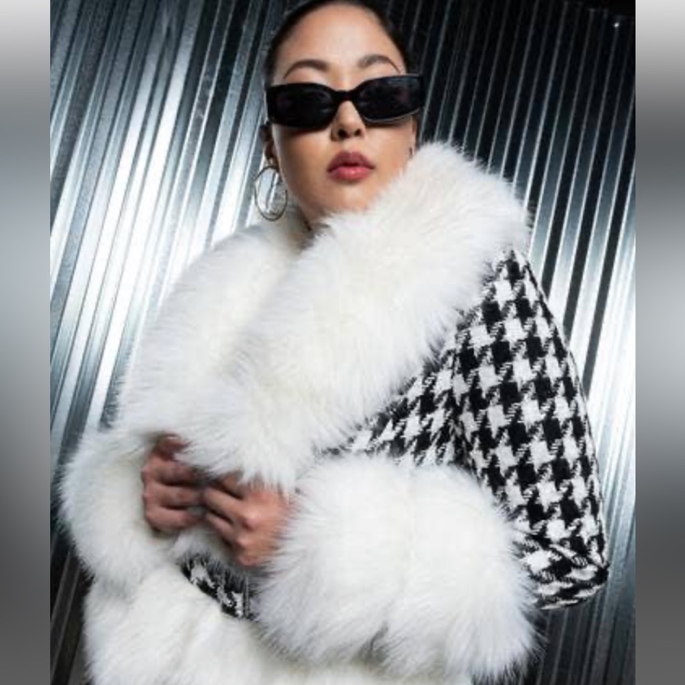 *SOLD ON EBAY* AZALEA WANG HOUNDSTOOTH JACKET - Picture 2 of 12